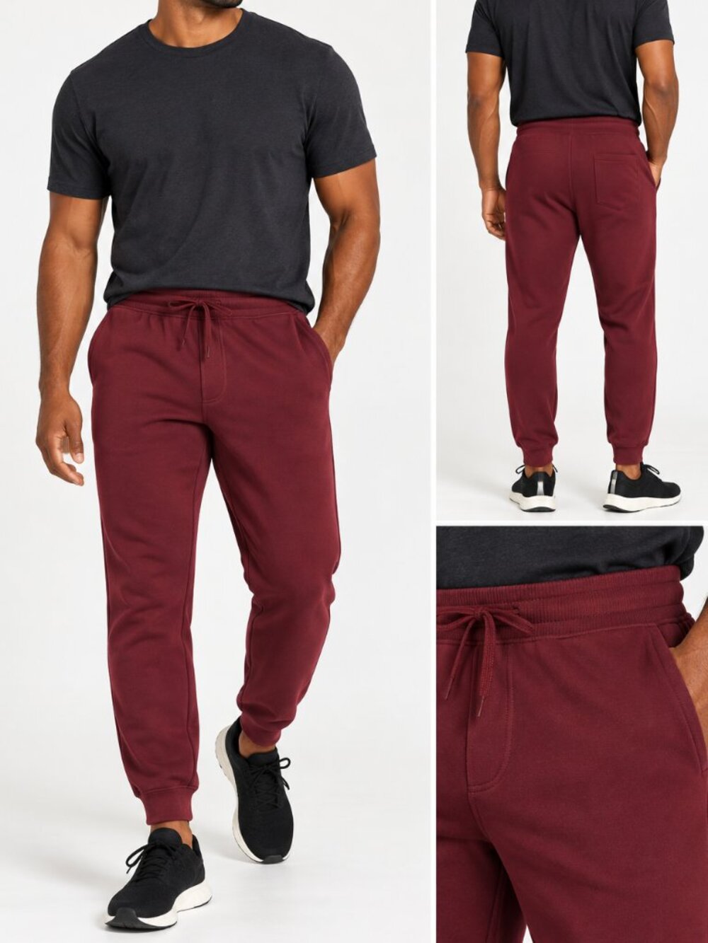 Weatherproof Men's Slim Tapered Jogger Sweatpants Drawstring Size M